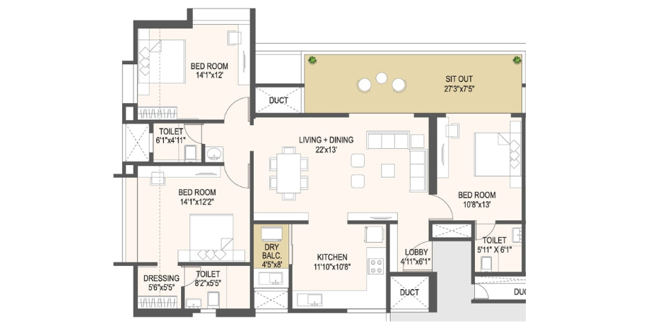 Jubilee Hills (3 & 4 BHK starting from1.65cr*)